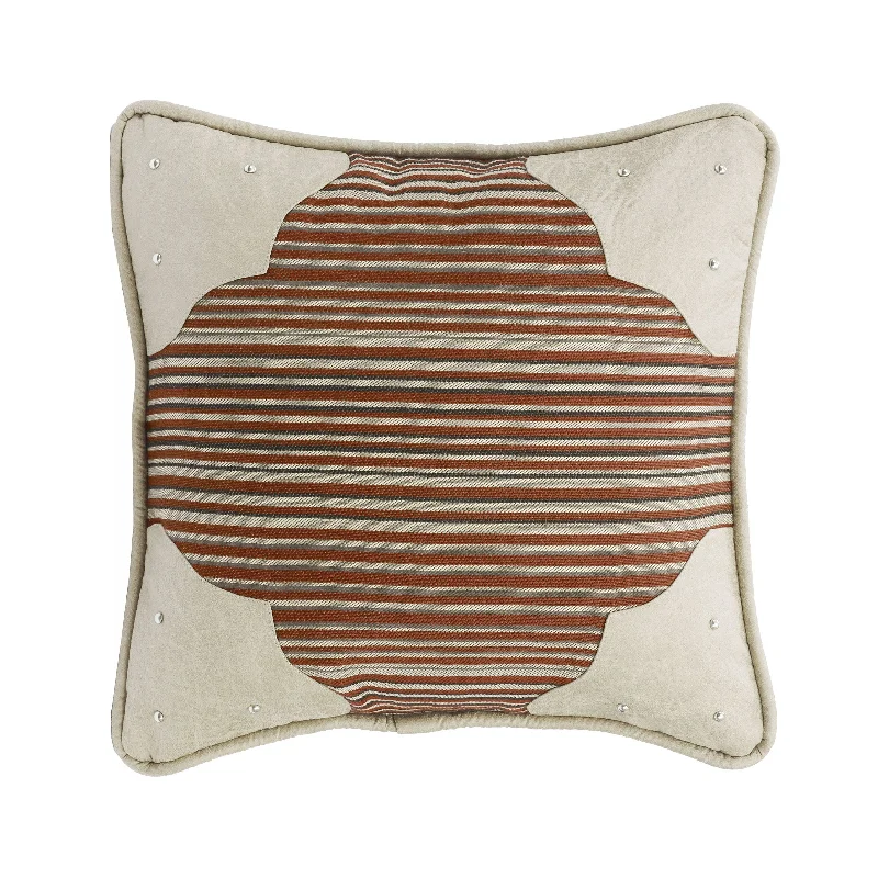 Round Pillows for Boho-Style InteriorsSilverado Faux Leather Corner Scallop Throw Pillow, 18x18