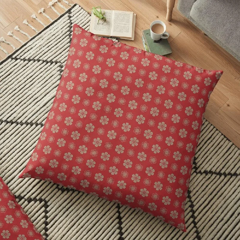 Silk Pillows for Smooth Skin and HairRed & Brown Sakura Outdoor Pillows