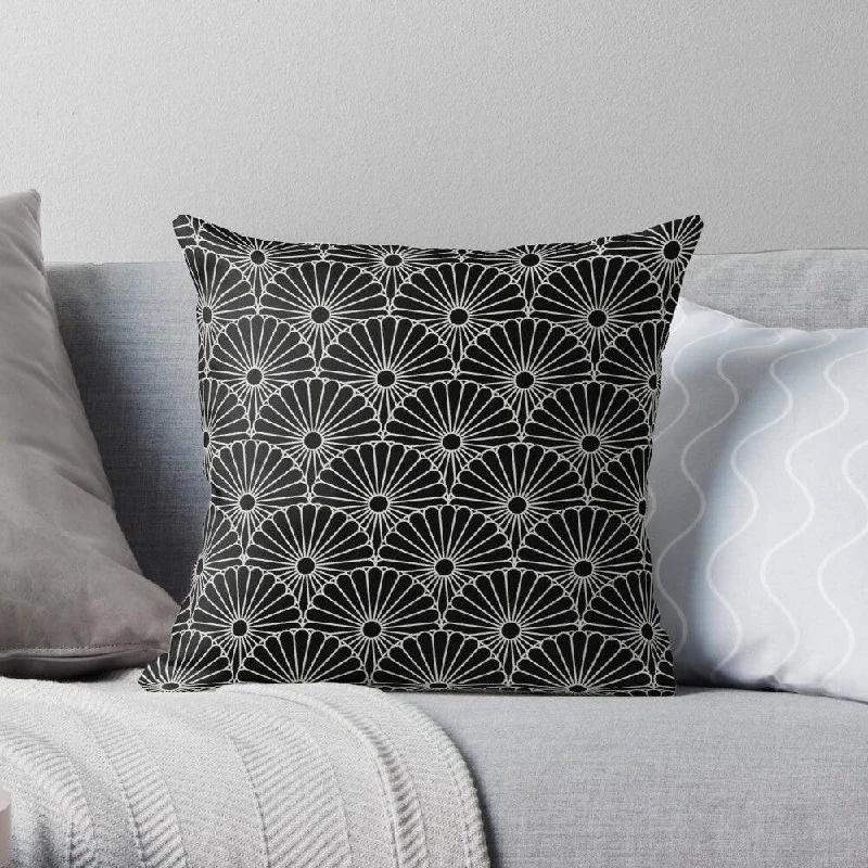 Cooling Pillows for Hot SleepersWhite & Black Chrysanthemum Square Pillow
