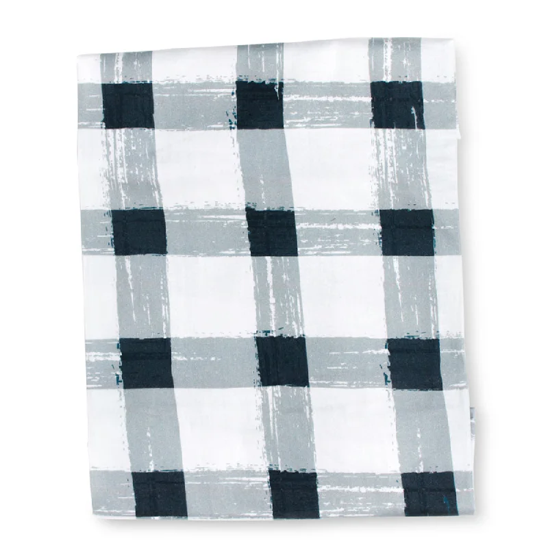 Fitted Sheets with Reinforced Corners for Long - Lasting UseGrey Gingham Fitted Sheet