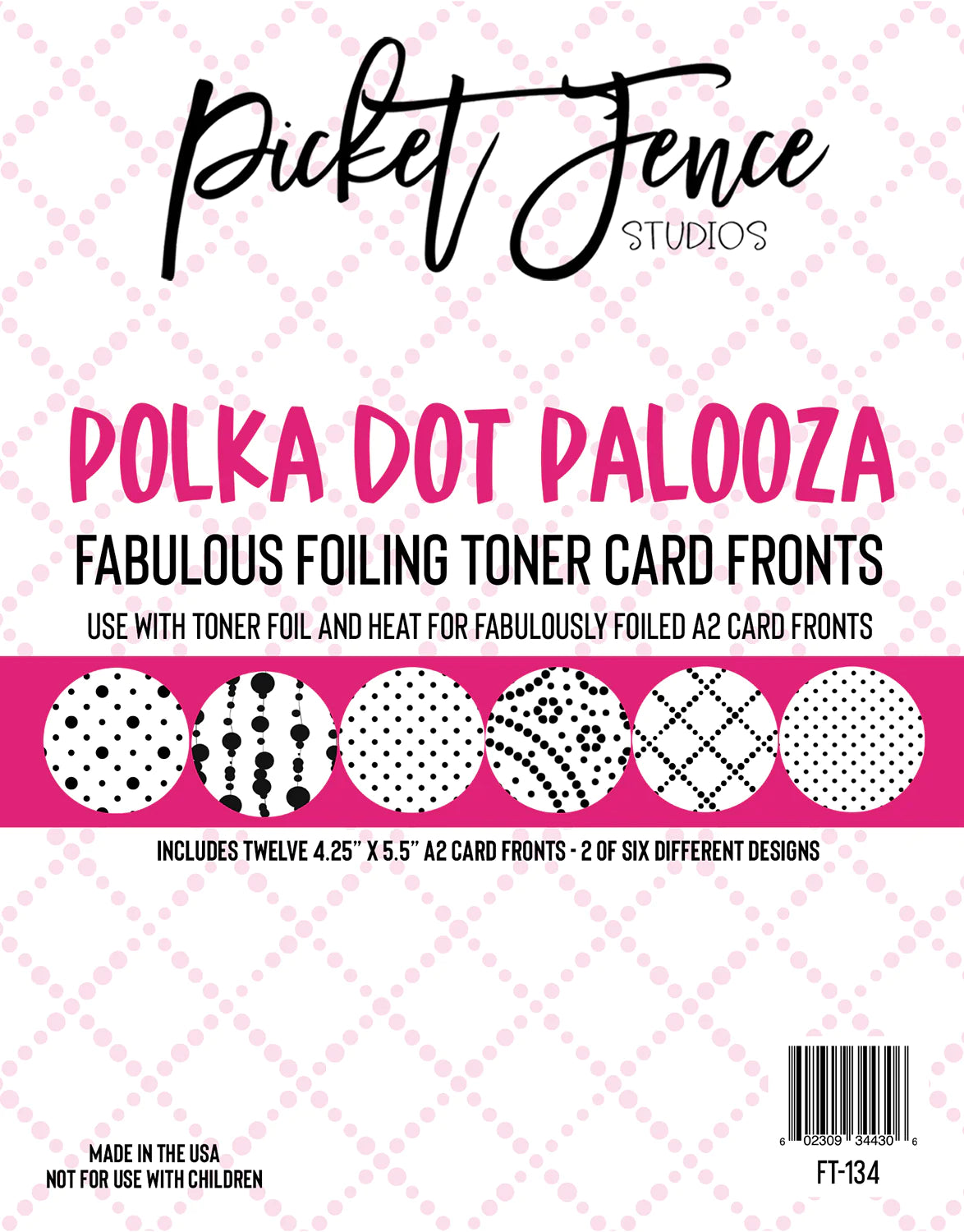 Twin - Size Sheet Sets with a Pillow ProtectorFabulous Foiling Toner Card Fronts - Polka Dot Palooza