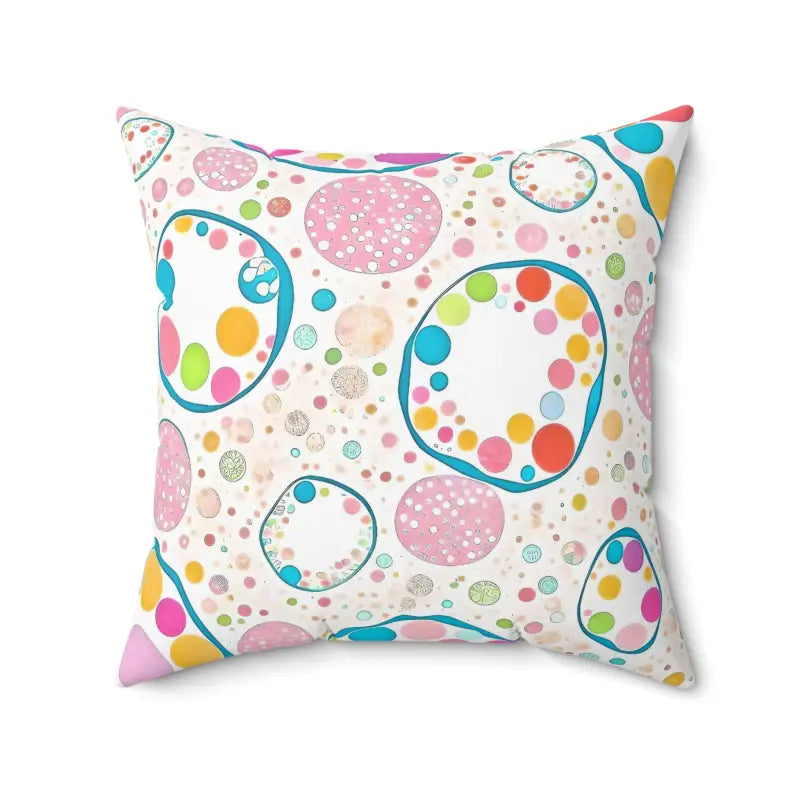 Firm Pillows for Side SleepersVibrant Polyester Square Pillow with Colorful Circles Pattern