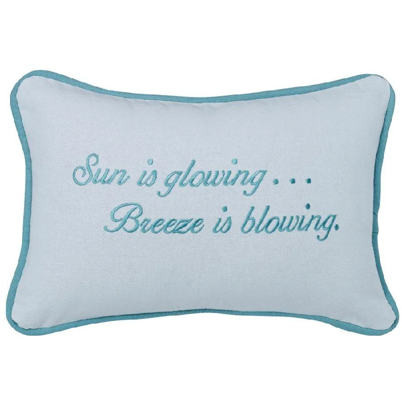 Travel Pillows for Long JourneysCatalina Turquoise "Sun Is Glowing..." Lumbar Pillow