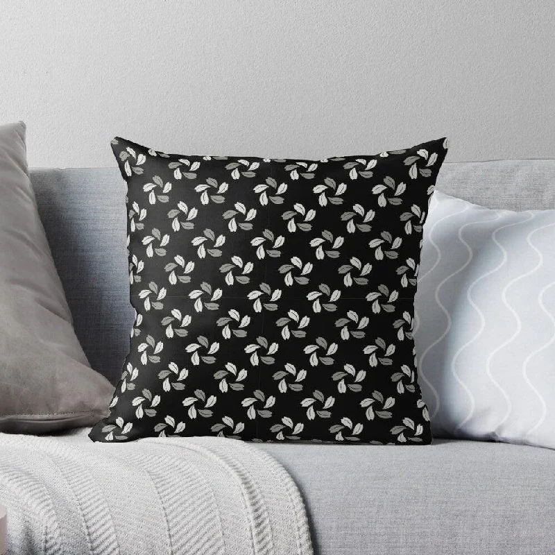 Down Alternative Pillows for Ethical ChoicesBlack & Grey Sakura Square Pillow