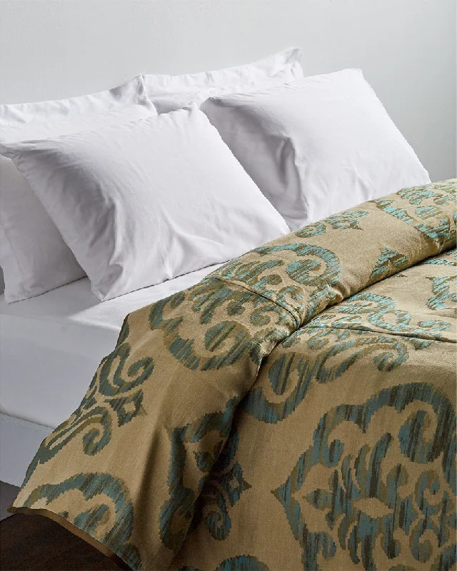 Jersey cotton duvet covers for a stretchy and comfortable fitAnn Gish Samovar duvet azure