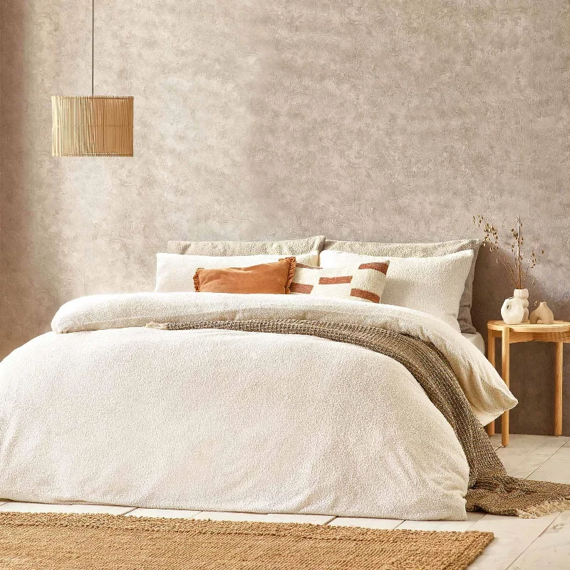 Duvet covers to match a specific bedroom color schemeBoucle Ecru Duvet Cover Set