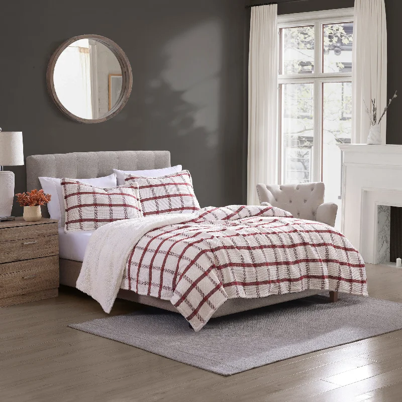 Fleece blankets for a cozy and plush textureBrielle Home Aldin Reversible Sherpa Blanket and Sham Set Fleece blankets for a cozy and plush textureBrielle Home Aldin Reversible Sherpa Blanket and Sham Set