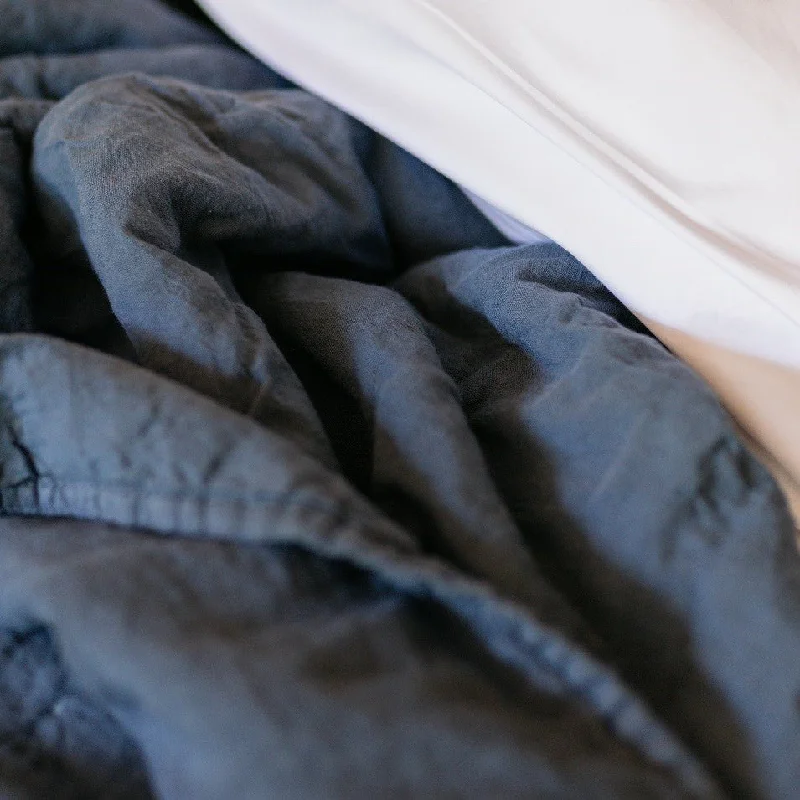 King - size blankets to cover large beds comfortablyWashed Denim Linen Quilted Throw