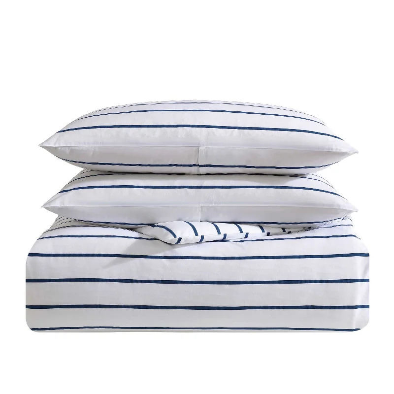 Microfiber duvet covers that are affordable and easy to care forNautica Brenton Stripe Navy King Duvet Cover Set