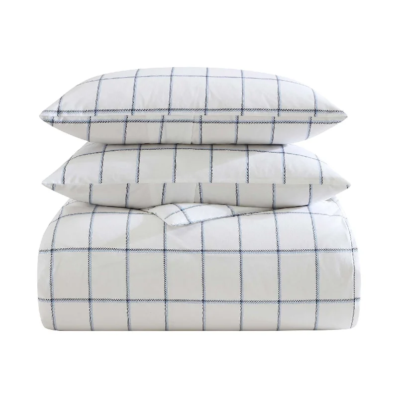 Allergy - friendly duvet covers for bedrooms with sensitive air qualityNautica Plot Blue Twin Duvet Cover Set