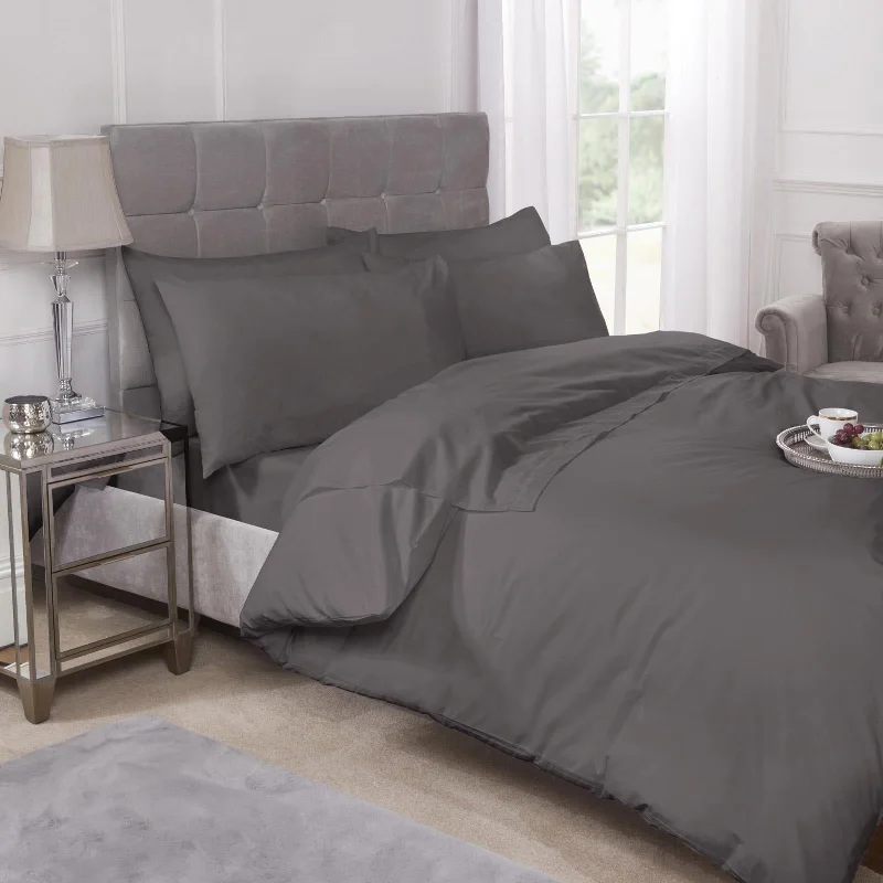 Dry - clean - only duvet covers with high - end materials and delicate designsPercale 180 Thread Count Grey Duvet Cover Set Dry - clean - only duvet covers with high - end materials and delicate designsPercale 180 Thread Count Grey Duvet Cover Set