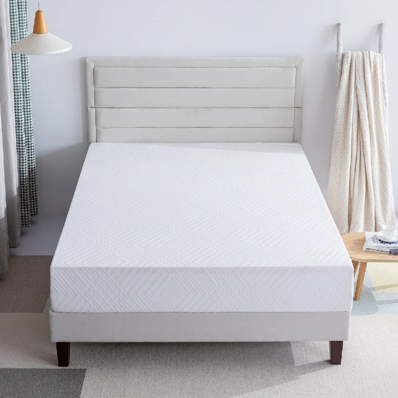 Natural latex and organic cotton blend mattresses10" Green Tea Gel Memory Foam Mattress, Memory Foam Twin Mattress with Graphene Technology Cover, CertiPUR-US Certified