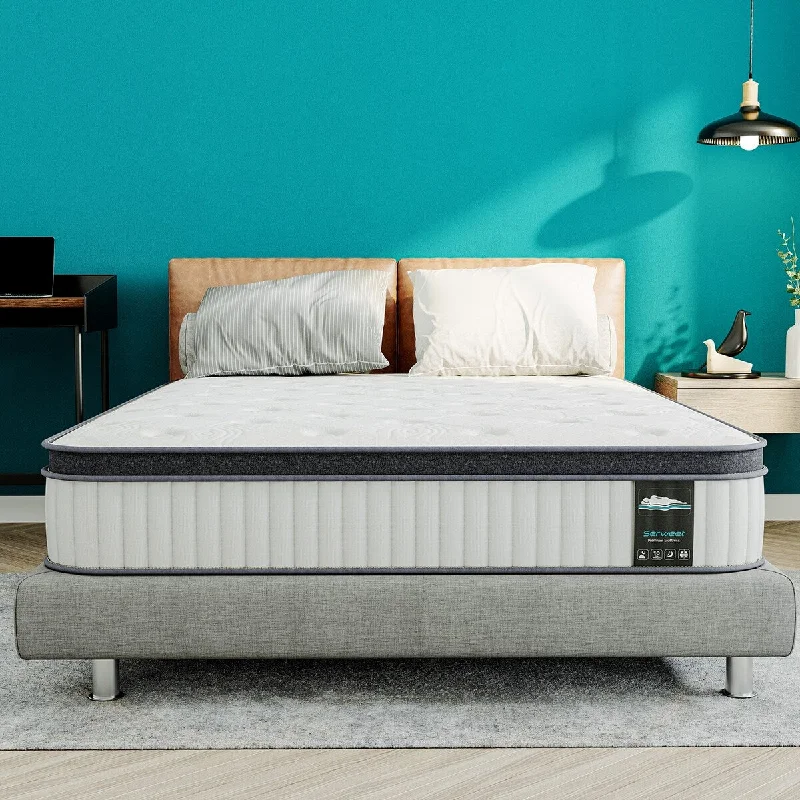 Innerspring mattresses with coil counts for support14 Inch Memory Foam Hybrid Pocket Spring Mattress,for Master Room,Guest Room
