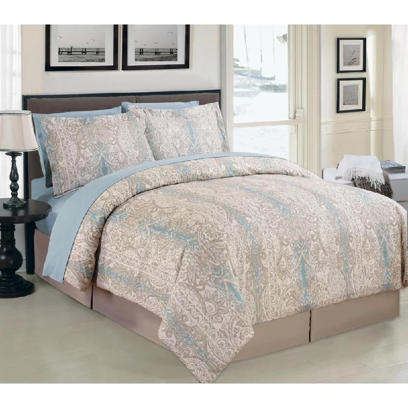 Full - size comforters suitable for full - sized beds in guest rooms or small bedroomsAlana 8-piece Bed in Bag with Sheet Set Full - size comforters suitable for full - sized beds in guest rooms or small bedroomsAlana 8-piece Bed in Bag with Sheet Set