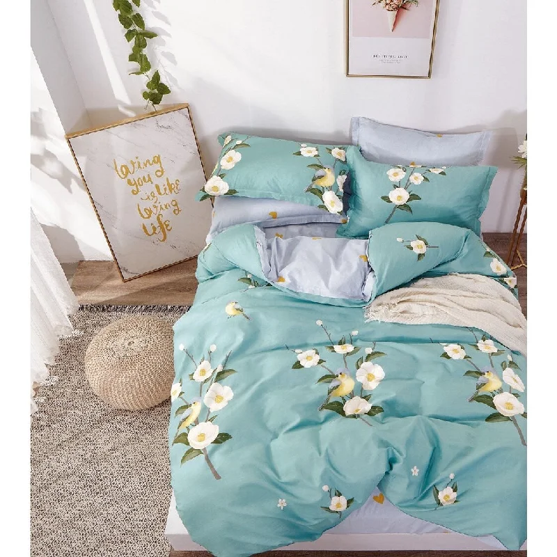 Silk - filled comforters for a luxurious and smooth touchBirdsong 100% Cotton Comforter Set