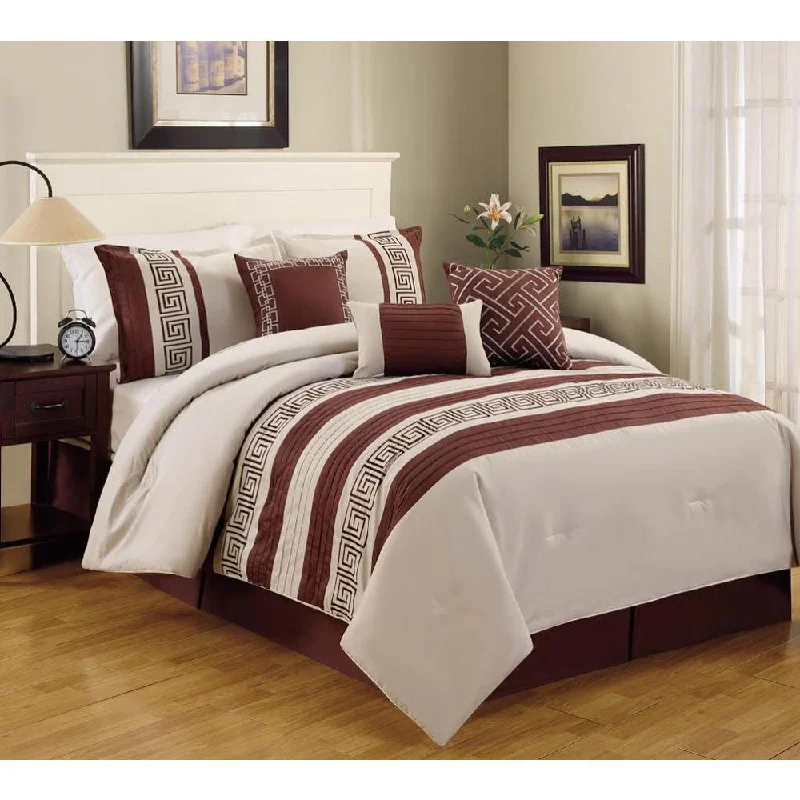 Cotton - filled comforters for a breathable and natural sleep experienceGreek Key 100-percent Cotton 6-piece Comforter Set Cotton - filled comforters for a breathable and natural sleep experienceGreek Key 100-percent Cotton 6-piece Comforter Set