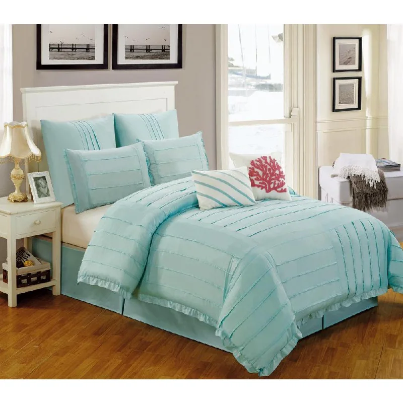 Duck down comforters with a softer feel and good warmth retentionHampton House 8-piece Comforter Set