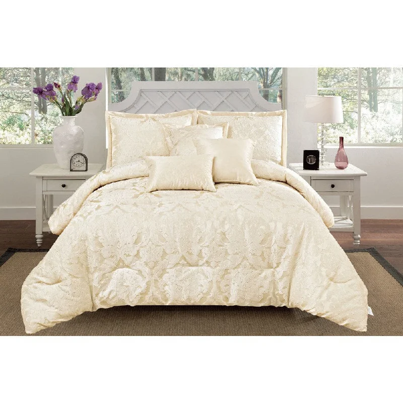 Microfiber - filled comforters that are lightweight and easy to care forJacquard Oxford 6-piece Comforter Set
