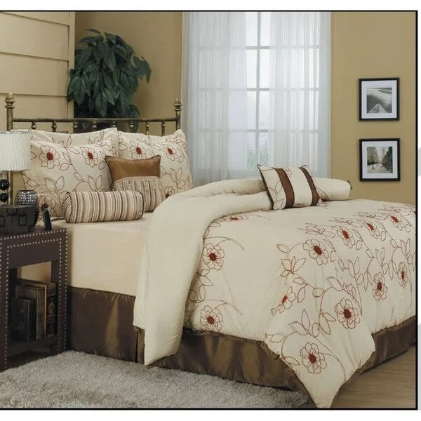 Duck down comforters with a softer feel and good warmth retentionLita 7-Piece Comforter Set