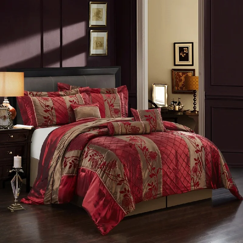 Microfiber - filled comforters that are lightweight and easy to care forPepper 7-Piece Comforter Set