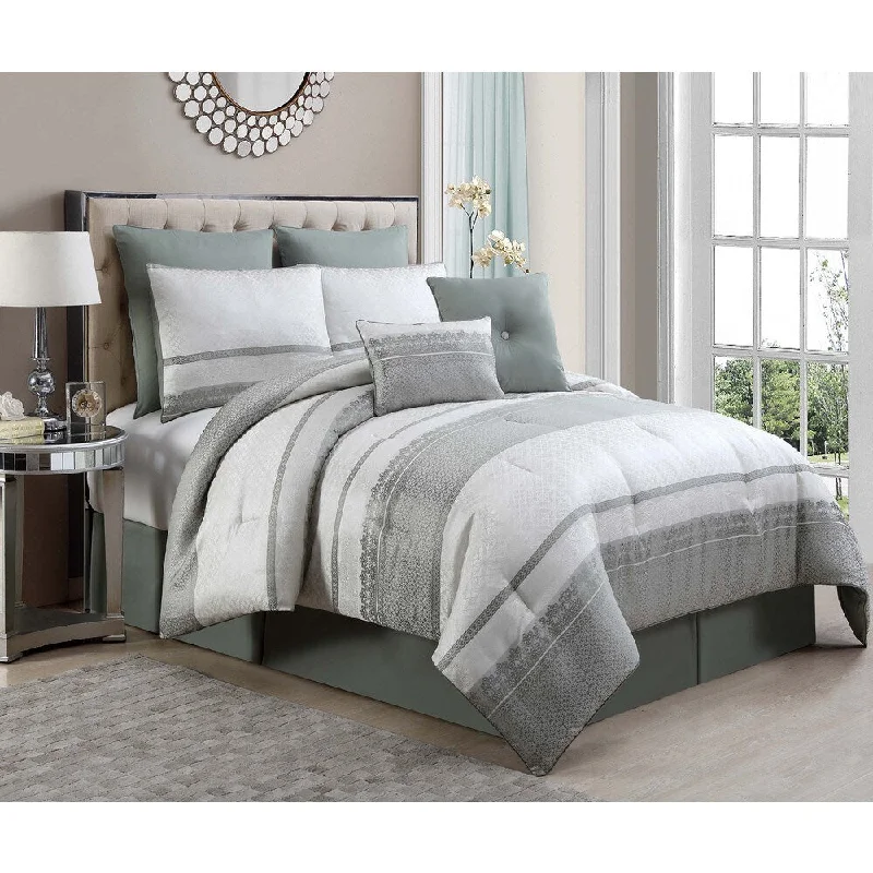 Synthetic - filled comforters like polyester for affordability and hypoallergenic propertiesQuincy 8-piece Comforter Set Synthetic - filled comforters like polyester for affordability and hypoallergenic propertiesQuincy 8-piece Comforter Set