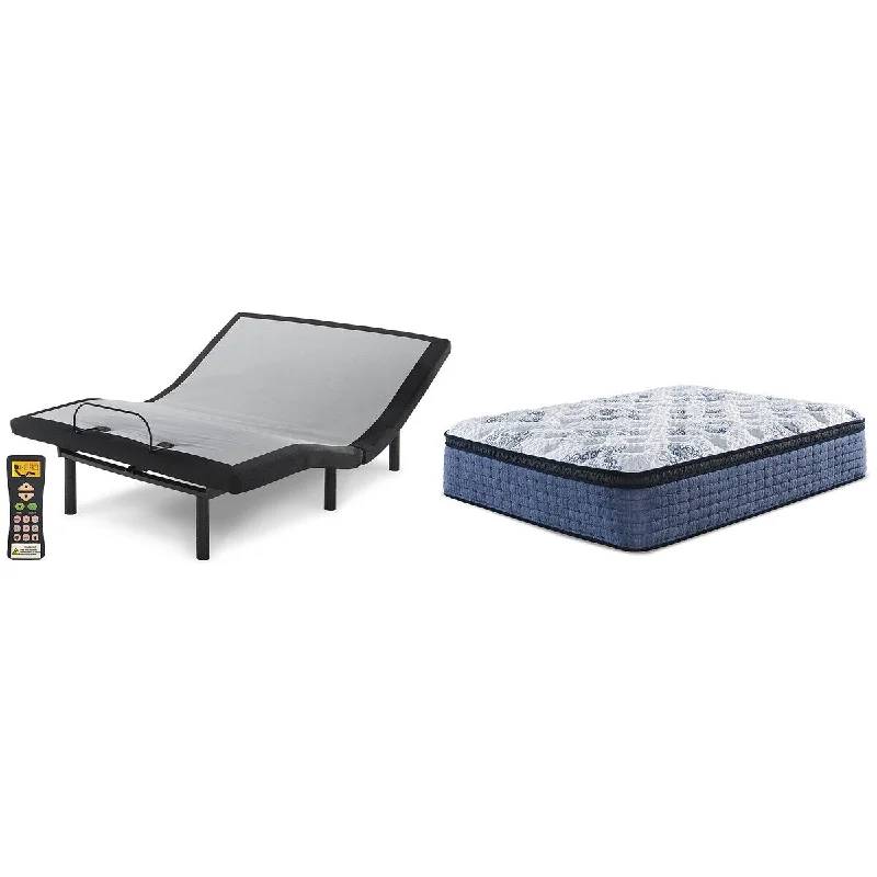 Natural latex and organic cotton blend mattressesSignature Design by Ashley Mt Dana Euro Top White/Blue 2-Piece Mattress Package